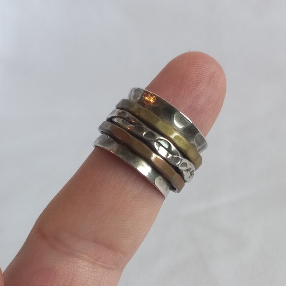Handmade Spinner Mixed Metal Ring - Picture 3 of 6